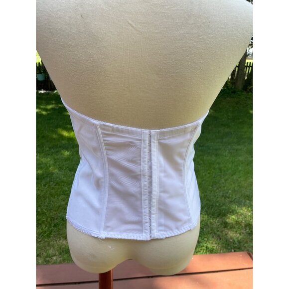 Dominique White Strapless Bustier Corset Size 36C Made In Vietnam - Picture 6 of 8